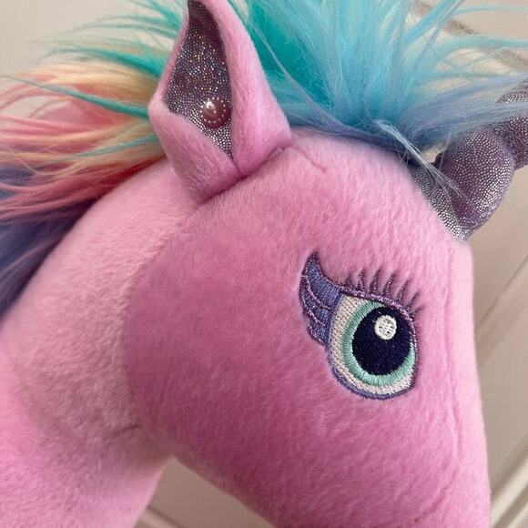 ADORABLE🦄 Build A Bear- PINK Unicorn w/ Multicolored Mane and Tail!! -2019 - Picture 4 of 7